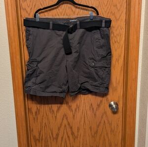 Big & Tall SONOMA Belted Classic Cargo Shorts GRAY
